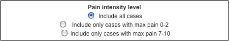 Pain filter settings